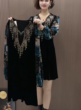 2026春秋新款时尚修身显瘦连衣裙女洋气大码宽松中长款裙子打底衫