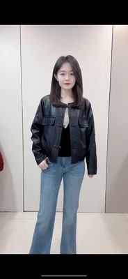 2026春秋新款时尚皮衣休闲保暖外套女洋气大码宽松上衣短款夹克