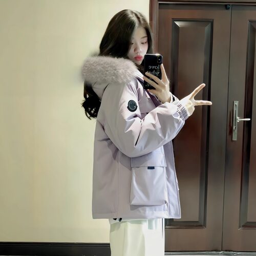 潮流新品冰晶紫爆款棉服外套