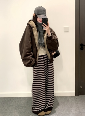 座山雕2025冬季新款棉服女两面穿派克服皮草加绒棉袄连帽棉衣外套