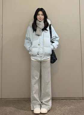 冬季加厚保暖大毛领羽绒棉服女