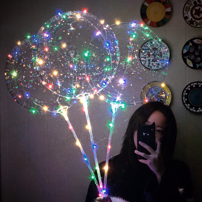 网红气球带灯发光透明派对装饰