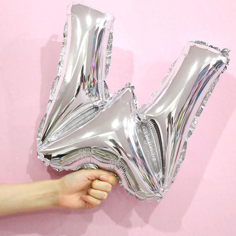 金色银色铝膜气球英文字母wx派对婚礼结婚婚房生日装饰气球布置