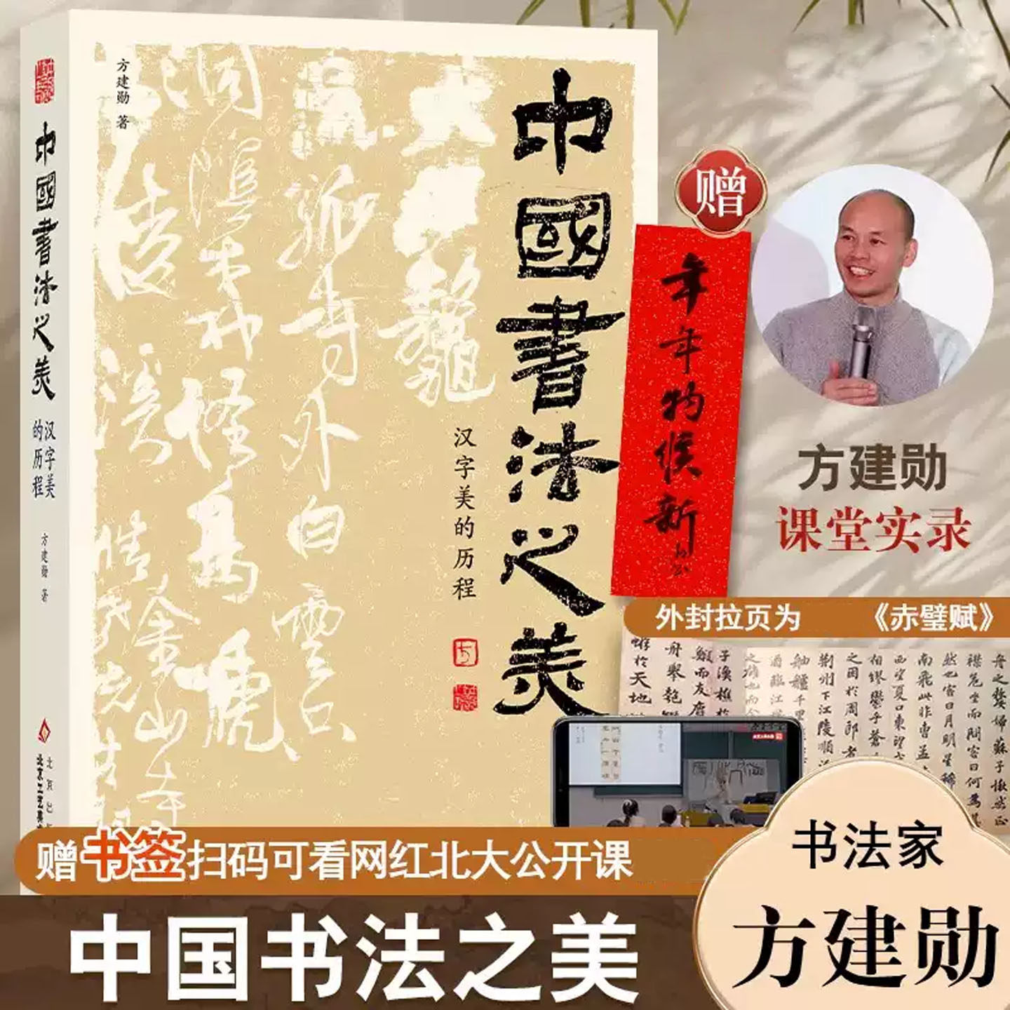 中国书法之美汉字美的历程方建勋著精选北大公开课800余张碑帖高清甲骨文金文篆隶草行楷书中国传统书法美学理论书法发展历程2025
