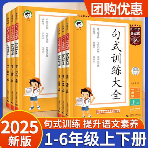 小学53基础练语文句式训练大全三四五年级下册一二六年级上句子强化训练专项练习阅读理解专项训练书100篇仿写优美句子积累大全书 - 封面
