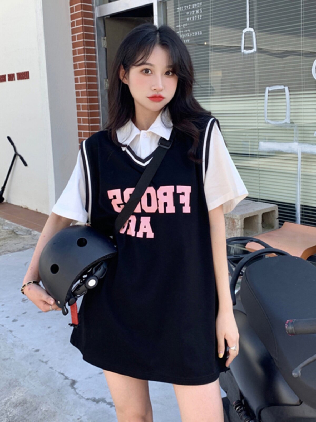 여름 외출용 수유복 미드기장 폴로칼라 반팔 티셔츠 수유용 아우터로 입기 좋은 페이크 투피스 루즈탑