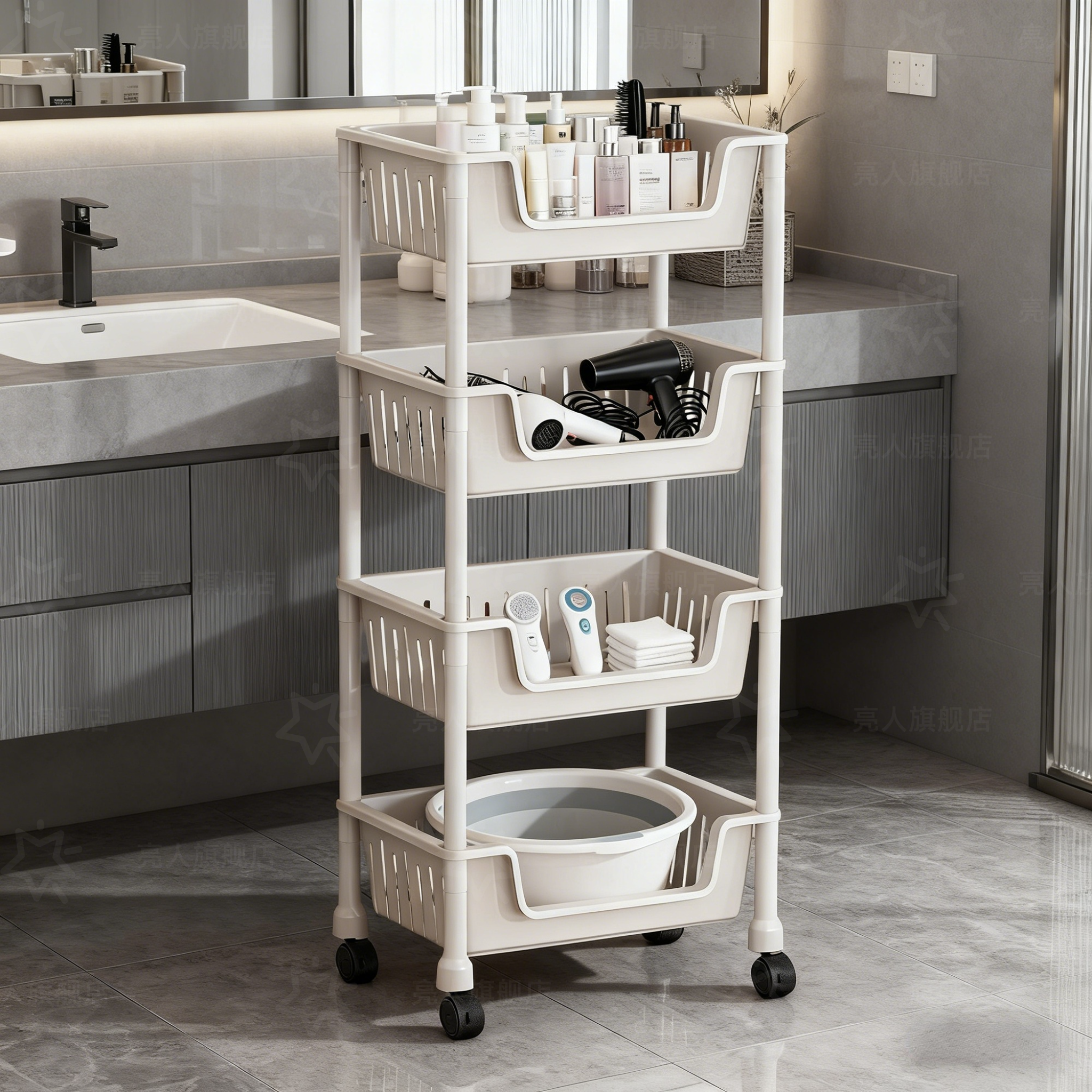 小推车置物架浴室卫生间收纳架