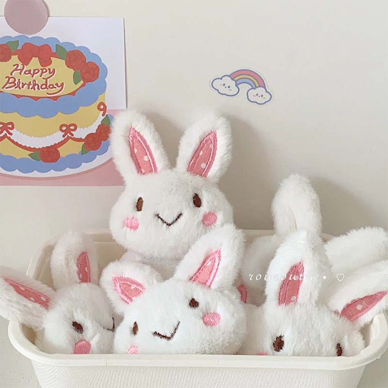 肉肉兔可爱兔子发夹毛绒胸针别针