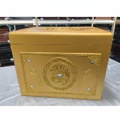 加厚款 金色骨灰盒防潮盒保护罩树脂棺材福寿椁双人椁保护箱