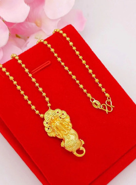 镀金项链越南沙金钱币貔貅吊坠