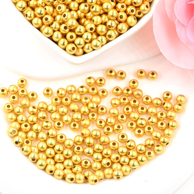新款越南沙金小圆珠哑光圆珠转运珠散珠隔珠小金珠哑光实心珠