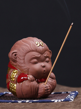 小灵猴紫砂办公室摆件家居饰品