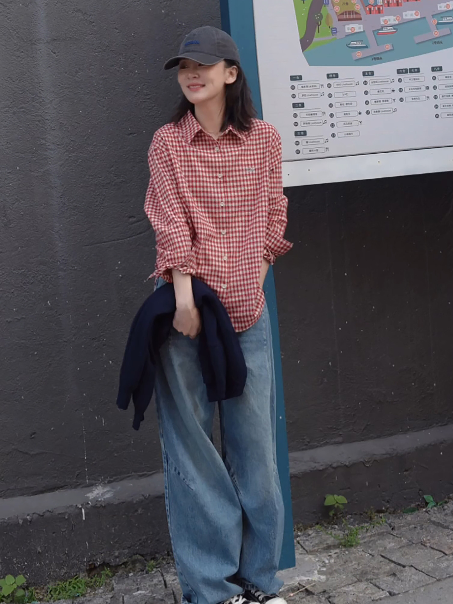红色格子衬衫女2026早秋新款设计感宽松美式复古衬衣薄款外套上衣
