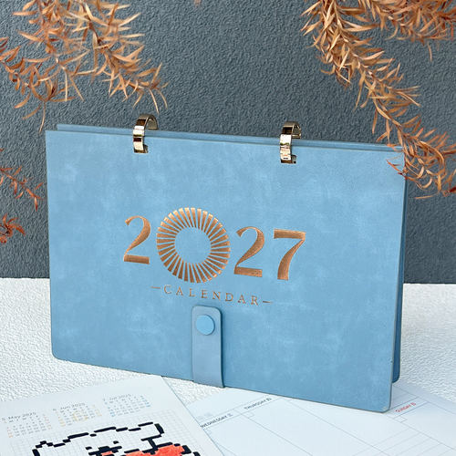 2027金属扣翻页简约桌面台历