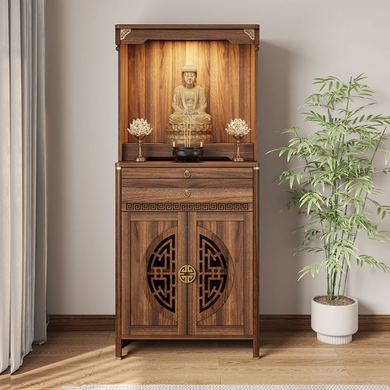 全实木佛龛供桌神台背景灯供奉台