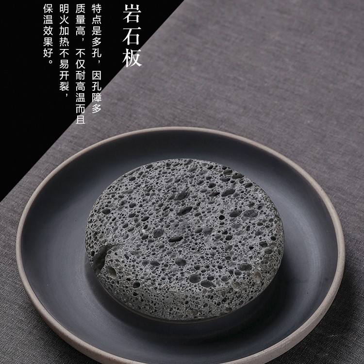 时尚日式火山石烤5A和牛岩石板位上盘子特色酒店雪花烤肉餐具包邮