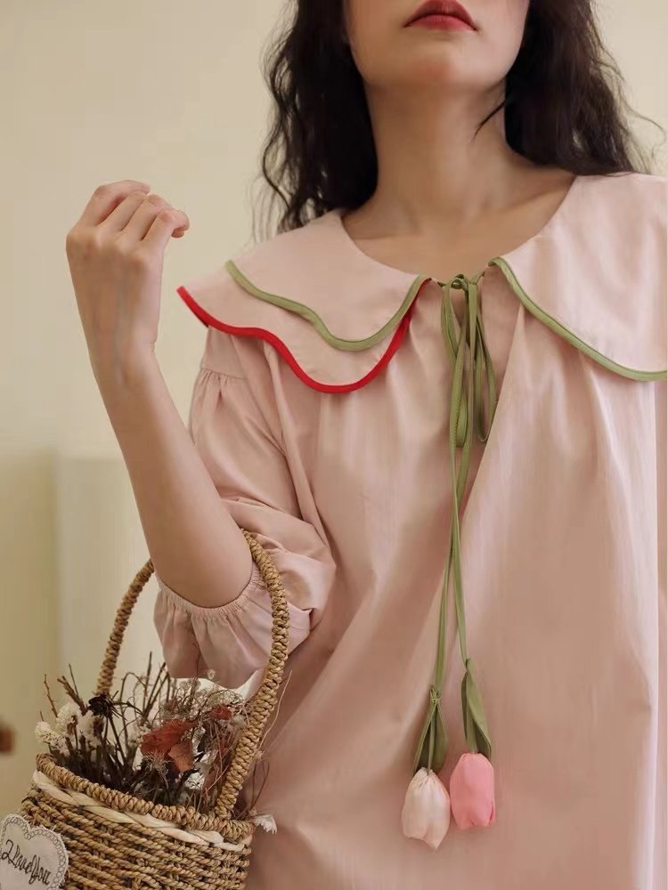 甜美大码纯棉薄款长款睡裙女夏