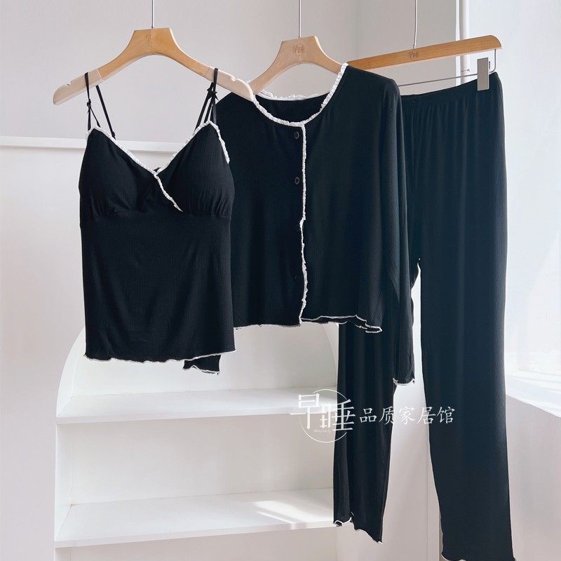 春夏季女睡衣吊带莫代尔纯棉