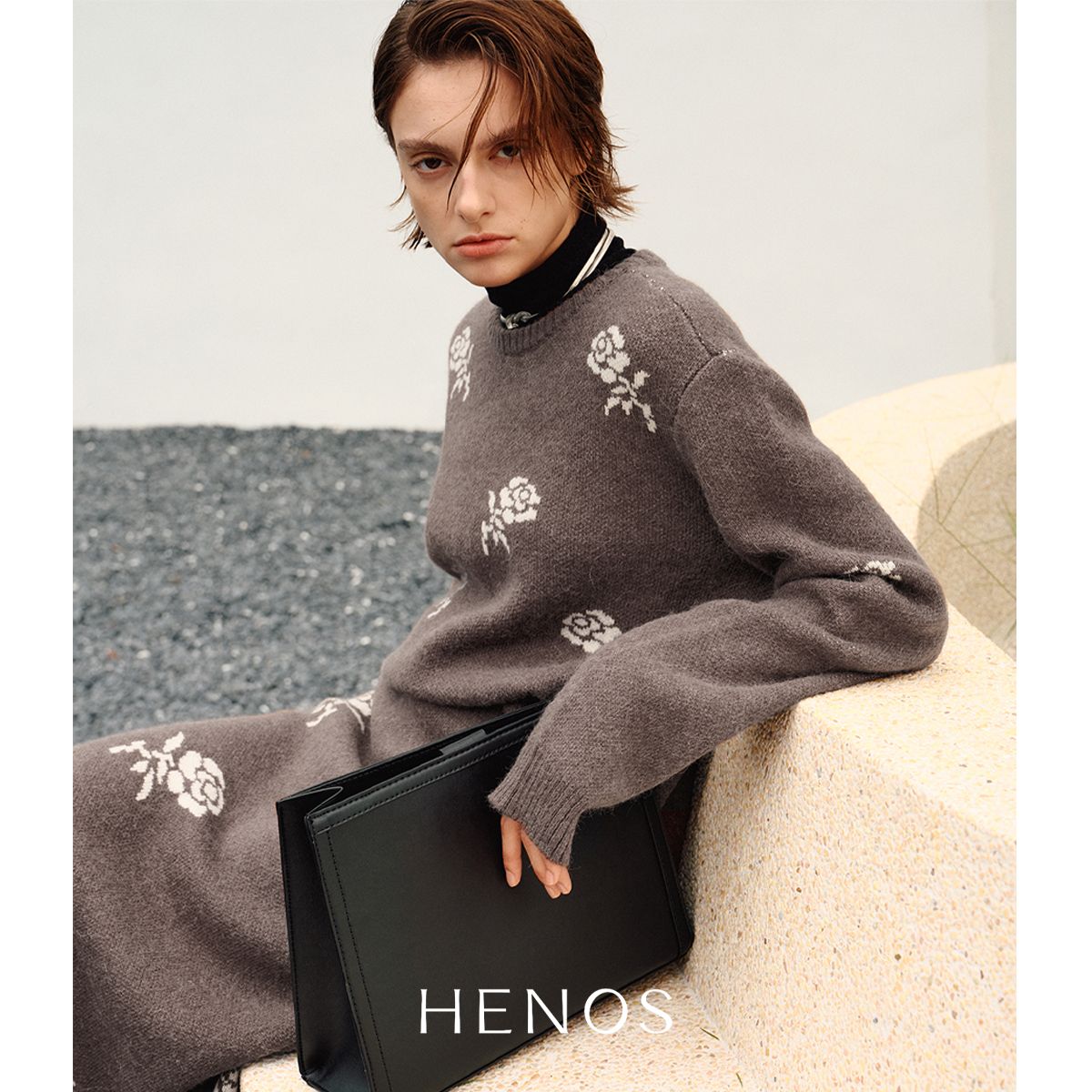 秋冬新品羊毛针织衫流苏半身长裙