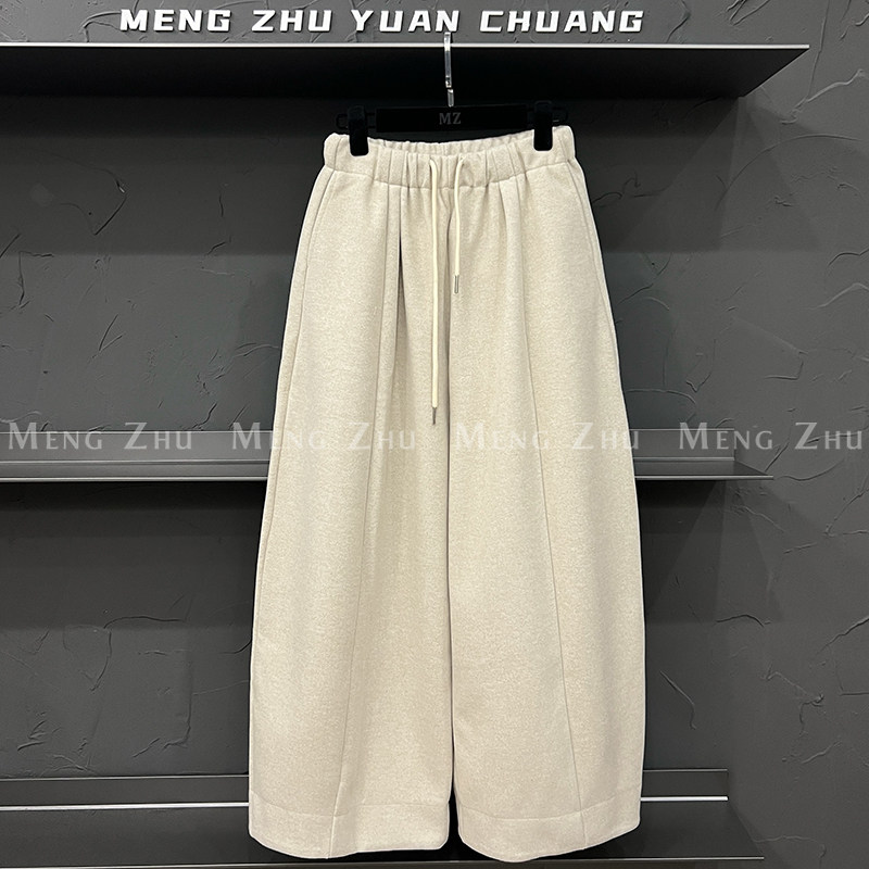 高端欧货秋冬新款高级感巨好看的磨毛裤子休闲阔腿直筒裤女卫裤,女装/女士精品,休闲裤,淘宝优惠券,粉丝福利购,淘宝优惠卷