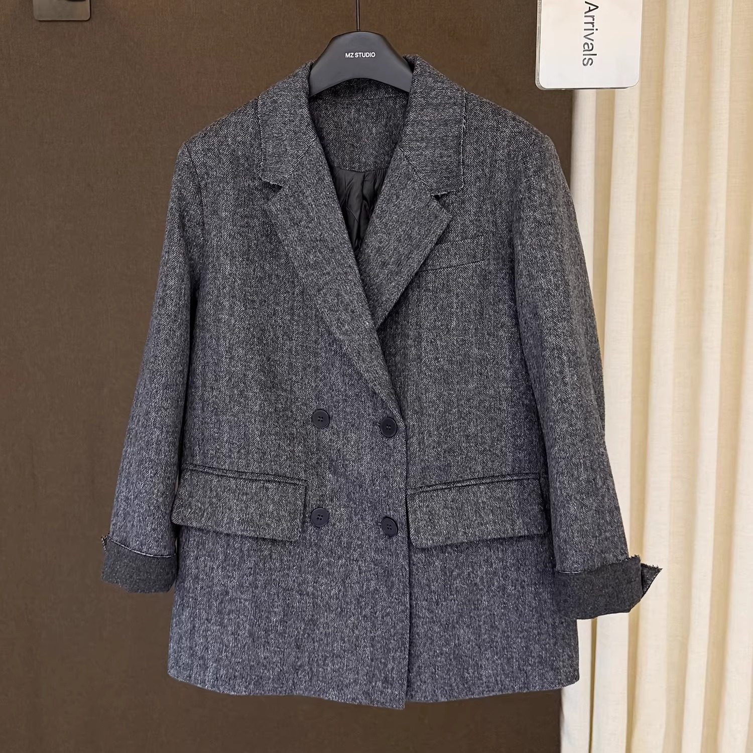 高端欧货冬季新款翻领垫肩双排扣90白鸭绒毛呢西装外套羽绒服女,女装/女士精品,羽绒服,淘宝优惠券,粉丝福利购,淘宝优惠卷