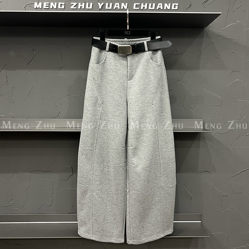 高端欧货秋冬新款高级感巨好看的裤子休闲阔腿直筒裤女磨毛卫裤,女装/女士精品,休闲裤,淘宝优惠券,粉丝福利购,淘宝优惠卷