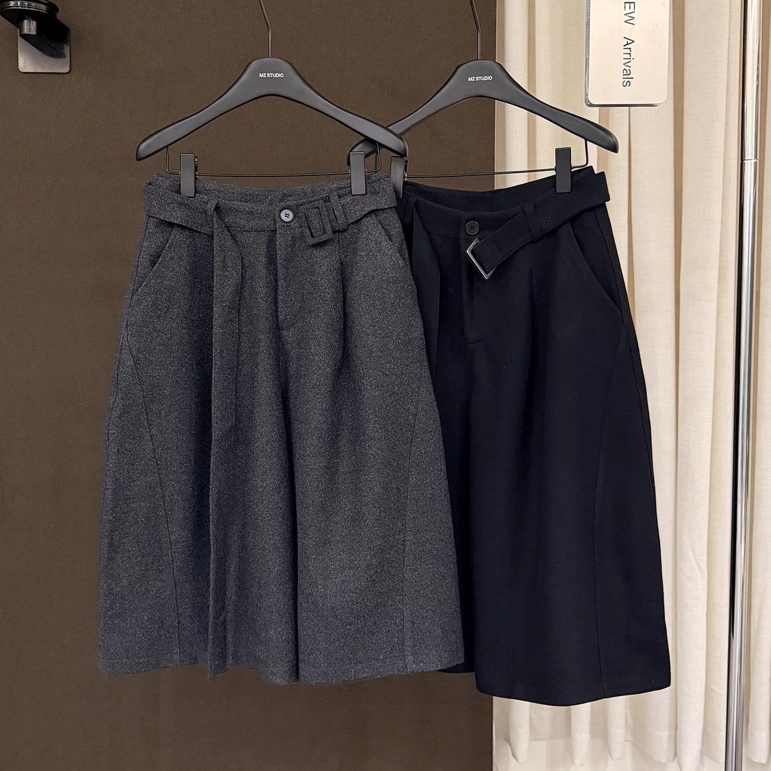 高端欧货冬季新款高级感巨好看的休闲阔腿直筒裤女毛呢七分中裤子,女装/女士精品,休闲裤,淘宝优惠券,粉丝福利购,淘宝优惠卷