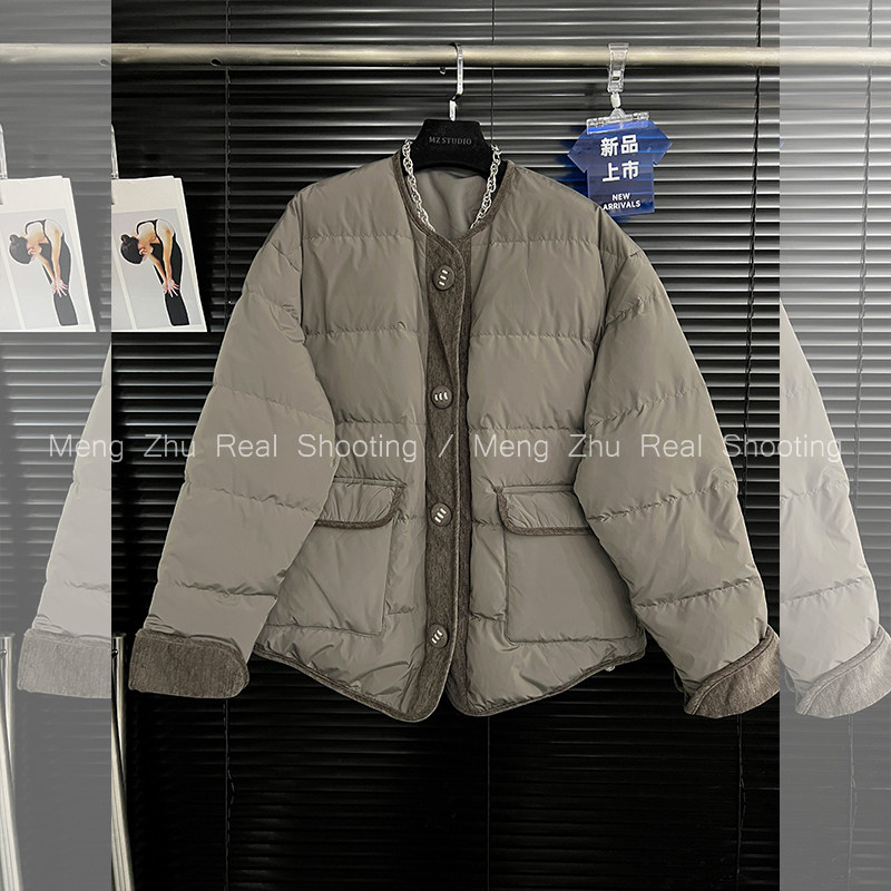 高端现货2024冬季新款丝绒拼接新国标90白鸭绒面包服外套羽绒服女,女装/女士精品,羽绒服,淘宝优惠券,粉丝福利购,淘宝优惠卷