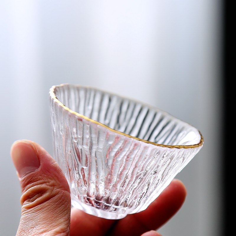 描金玻璃小酒杯白酒杯酒壶酒盅小号70ml一两一口杯烈酒套装家用