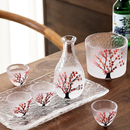 樱花无铅玻璃日式风小白一口杯