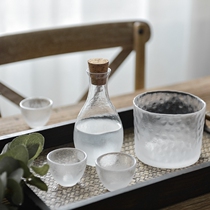 Xinyaju Japanese style Yunwu clear wine set with hammer eye pattern household white wine glass wine pot warm wine pot rice wine cup