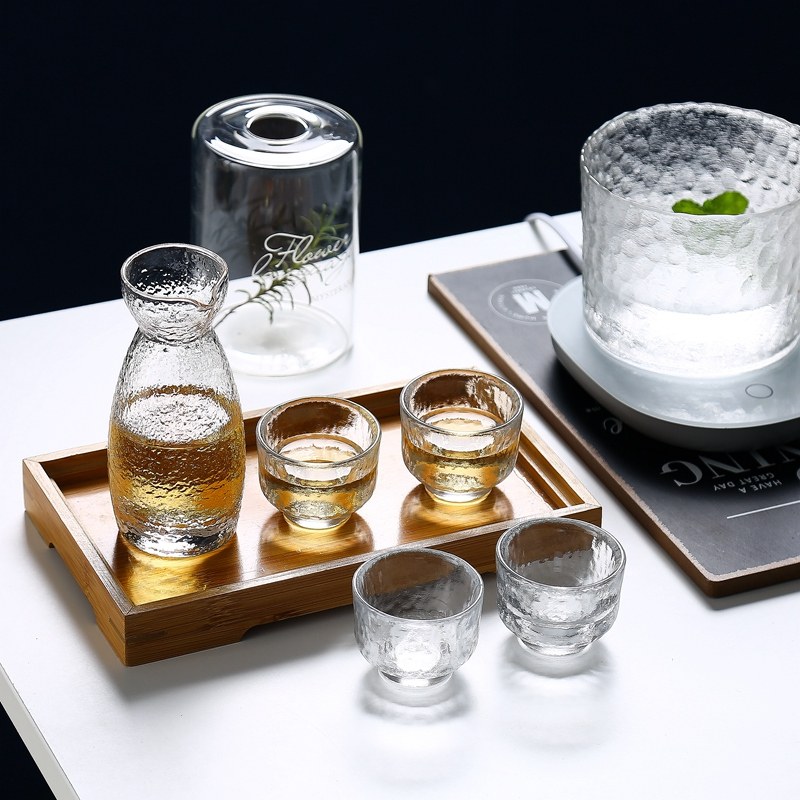 鑫雅居 日式玻璃白酒酒具套装白酒酒壶家用分酒器白酒杯清酒杯