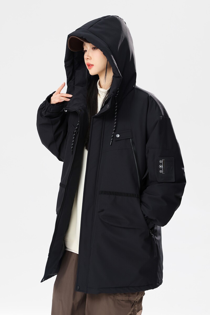 情侣大码美式高街90%标羽绒服女连帽中长款冬潮流YR69P325,女装羽绒服,电商A222A