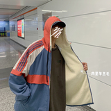 内加绒ins港风23冬新宽松潮连帽棉衣男棉服情侣大码Y505P125，男装棉衣，电商A222A