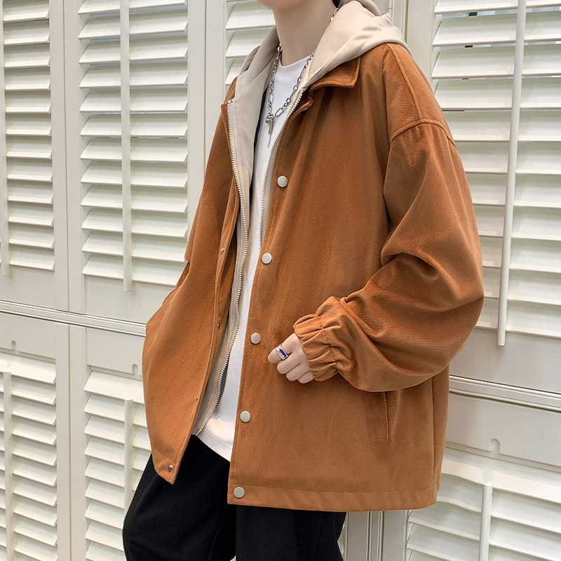 宽松假两件ins2024春新连帽美式高街夹克男外套大码Y403P88图片