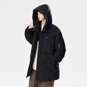 90%标羽绒服女连帽中长款美式高街情侣大码冬潮流YR69P325图片