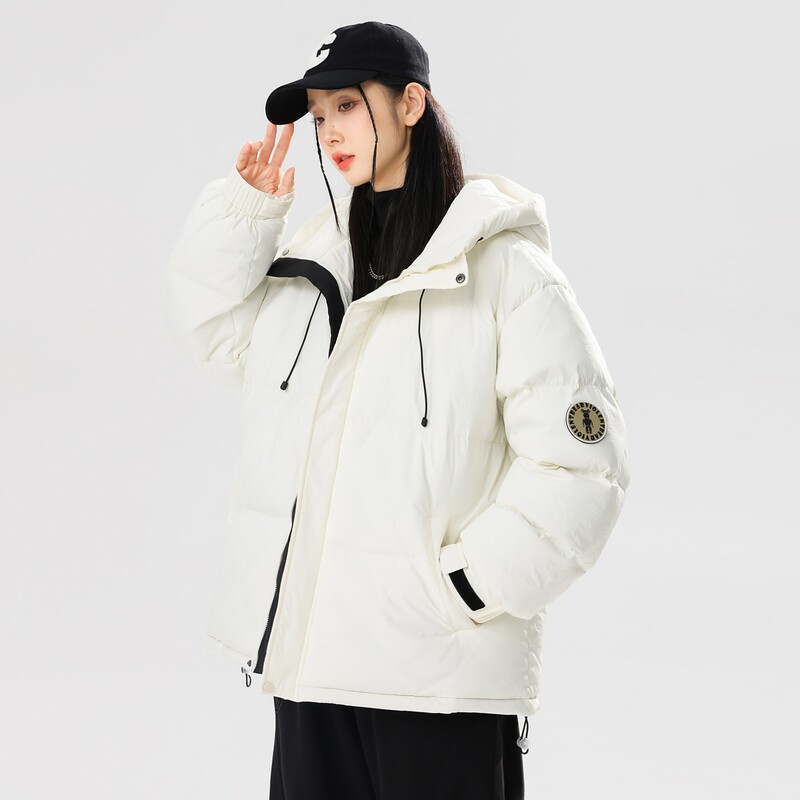 2024冬宽松90%标羽绒服女连帽美式高街潮情侣大码YR68P298，女装羽绒服，电商A222A