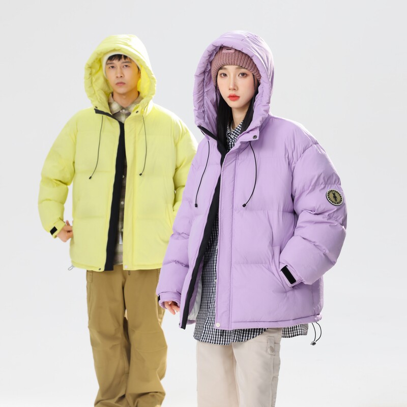 90%标羽绒服女连帽2024冬新宽松美式高街潮流情侣大码YR57P298，女装羽绒服，电商A222A