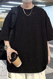 满天星钻oversize巴黎家2024夏季新宽松潮流短袖T恤男Y413P30，男装T恤，电商A222A