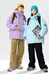 潮流美式休闲情侣大码90%标羽绒服男连帽2024冬新宽松YR57P298图片