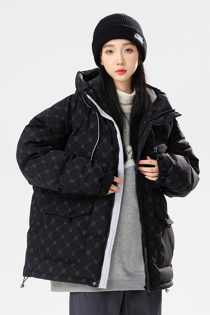 情侣大码2024冬宽松90%标羽绒服女连帽潮美式高街YR66P298,女装羽绒服,电商A222A