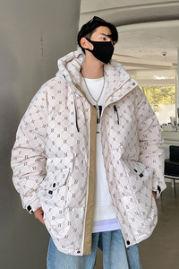 2024秋冬新90%标高品质连帽羽绒服男潮流宽松情侣大码YR32P298图片