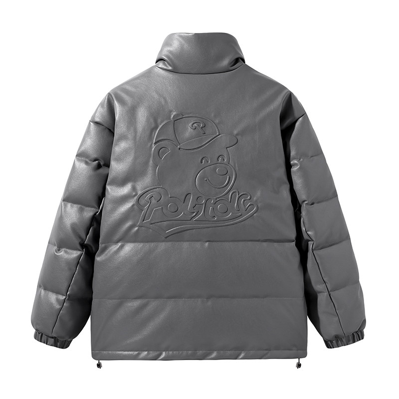 情侣暴力熊钢印90%标皮羽绒服男2024冬新内加绒潮宽松YR31P298,男装羽绒服,电商A222A
