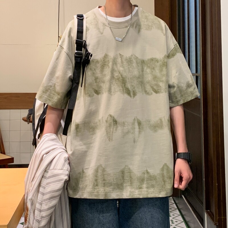 潮流棉短袖T恤男oversize2024夏新高品质直播宽松Y416P45图片