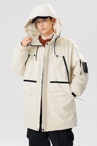 90%标羽绒服男连帽中长款冲锋衣2024冬美式休闲潮宽松YR79P325图片