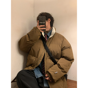 潮流棉衣男棉服内加绒加厚港风2023冬季新宽松情侣Y336P68特图片