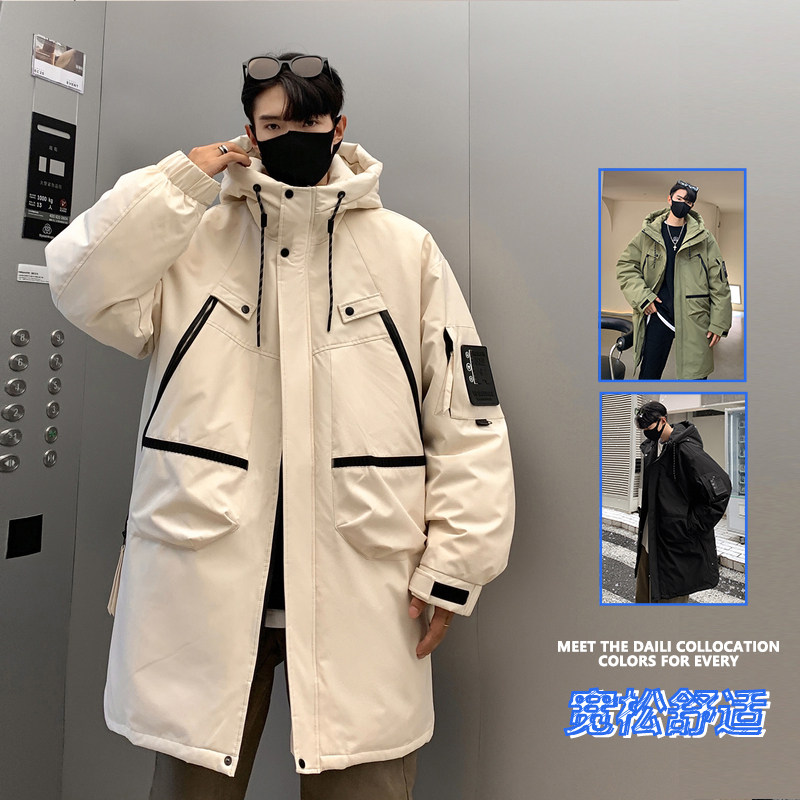 2024秋冬新90%标连帽中长款羽绒服男潮流宽松情侣大码YR36P325,男装羽绒服,电商A222A