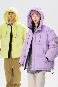 90%标羽绒服女连帽2024冬新宽松美式高街潮流情侣大码YR57P298图片