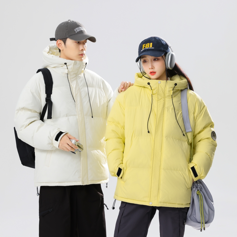情侣大码美式高街90%标羽绒服男连帽2024冬新宽松潮流YR57P298，男装羽绒服，电商A222A