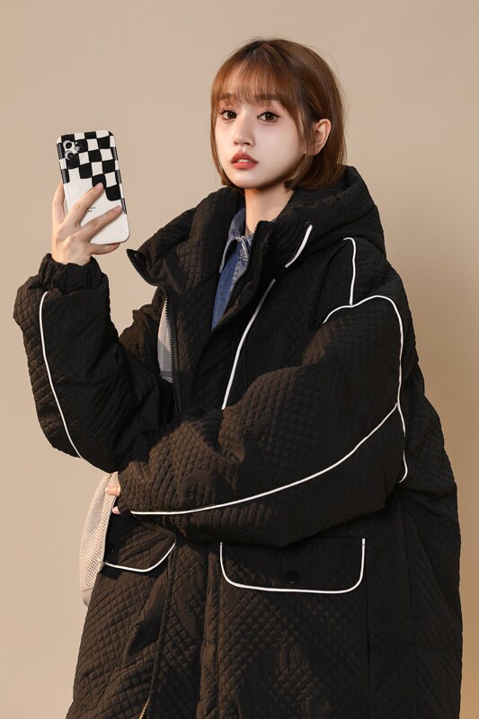 90%标高品质中性潮流连帽羽绒服女2024冬宽松大码情侣YR11P298,女装羽绒服,电商A222A